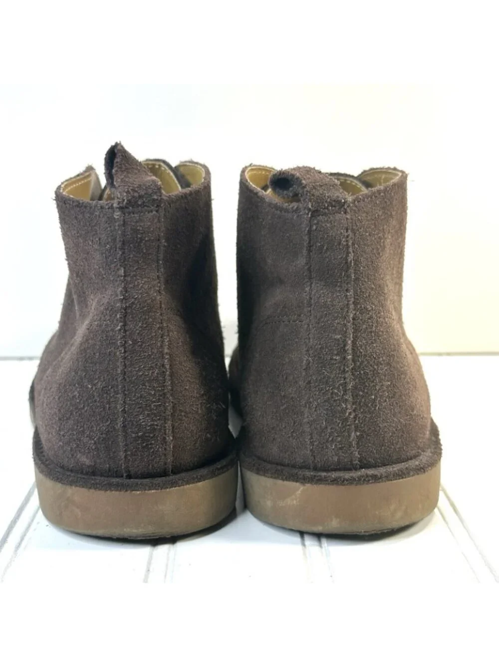 Lands End Unisex Women’s 7.5 Men’s/Boy's 6 Brown Suede Chukka Desert Ankle Boots